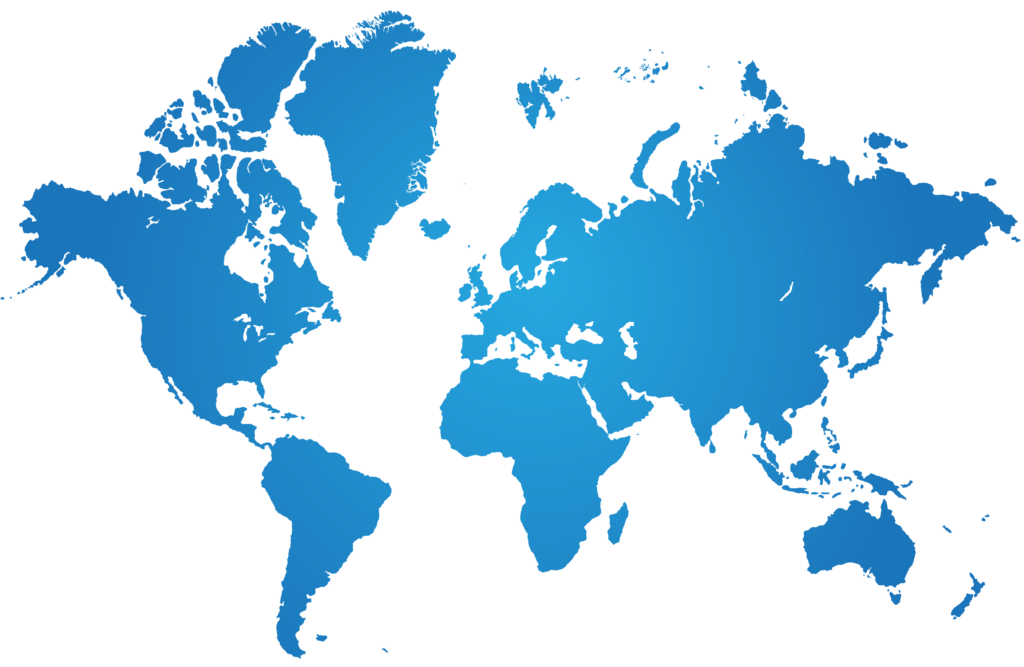 Illustration World Map in Blue Gradient